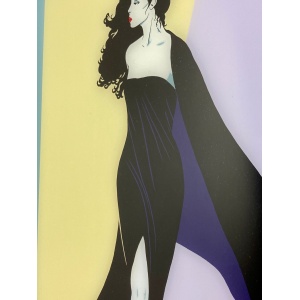 Lovely Vintage Art Deco Lady Diva Acrylic Mirror Picture