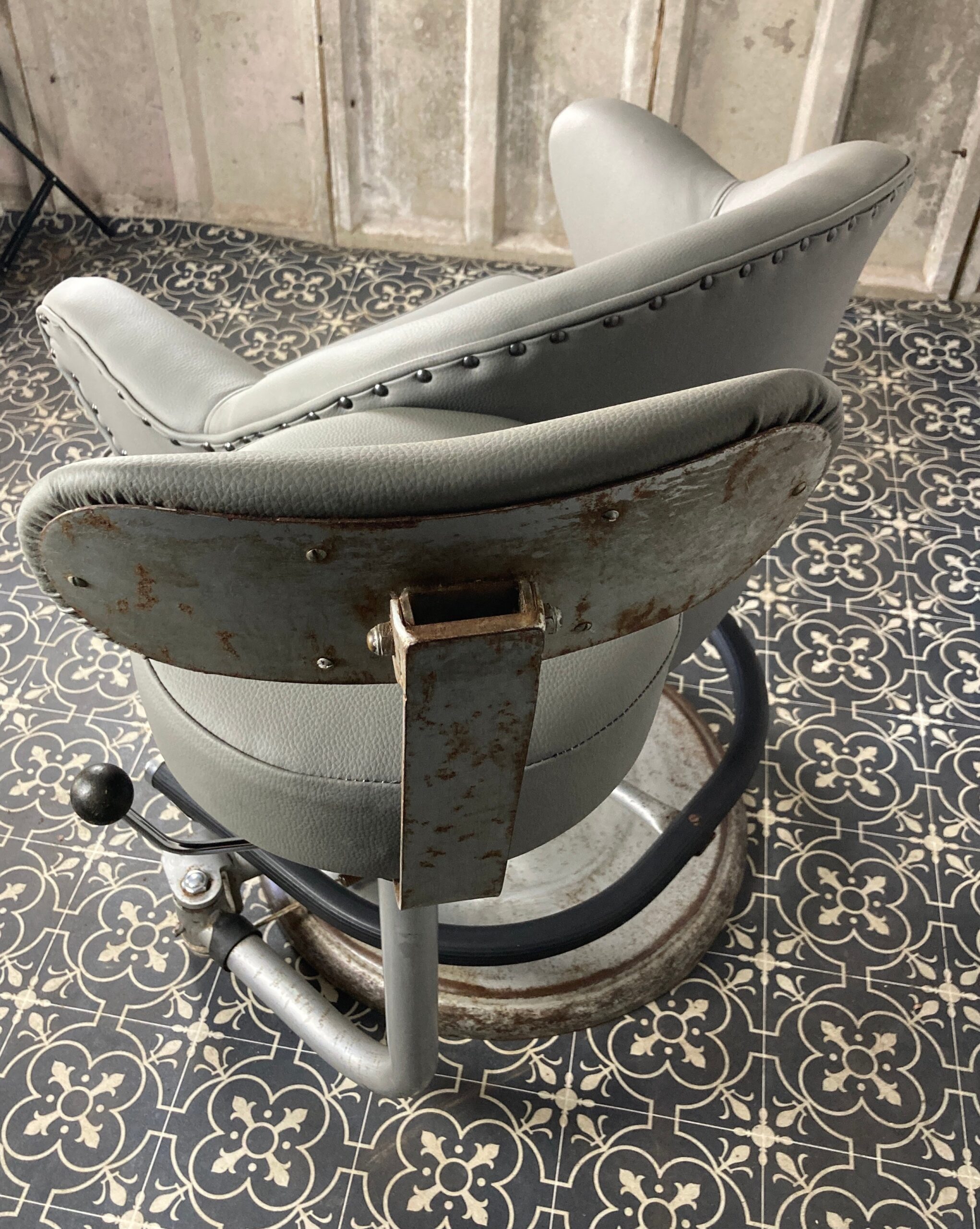 Vintage Barber Chair With Stool And Retro Reception Desk, The Murray Rotation Design