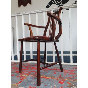 Late 19th Century Lyre Back Library Chair In Mahogany & Leather. Antique/Vintage