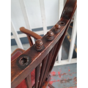 Late 19th Century Lyre Back Library Chair In Mahogany & Leather. Antique/Vintage