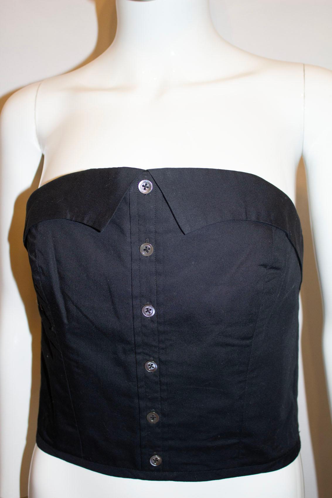 Margaret Howell Black Cotton Bustier