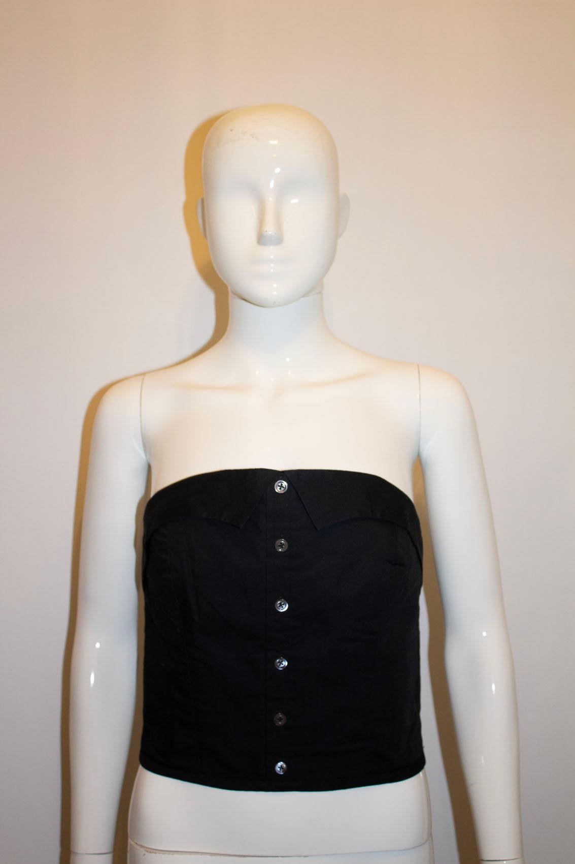 Margaret Howell Black Cotton Bustier