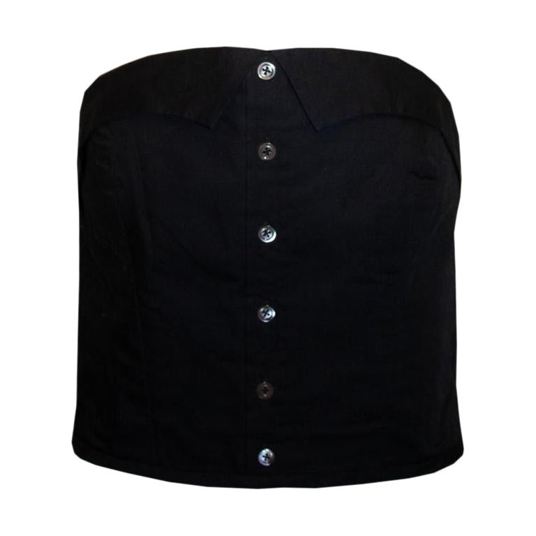 Margaret Howell Black Cotton Bustier