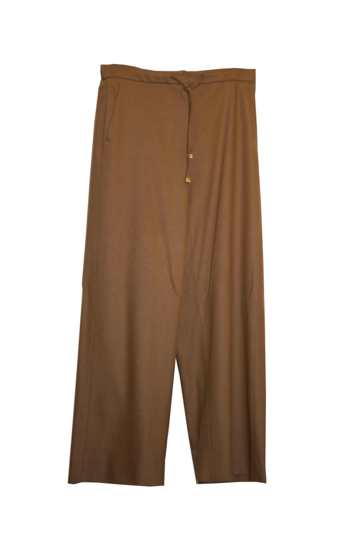 Max Mara Caramel Colour Easy Living Wool Trousers / Pants