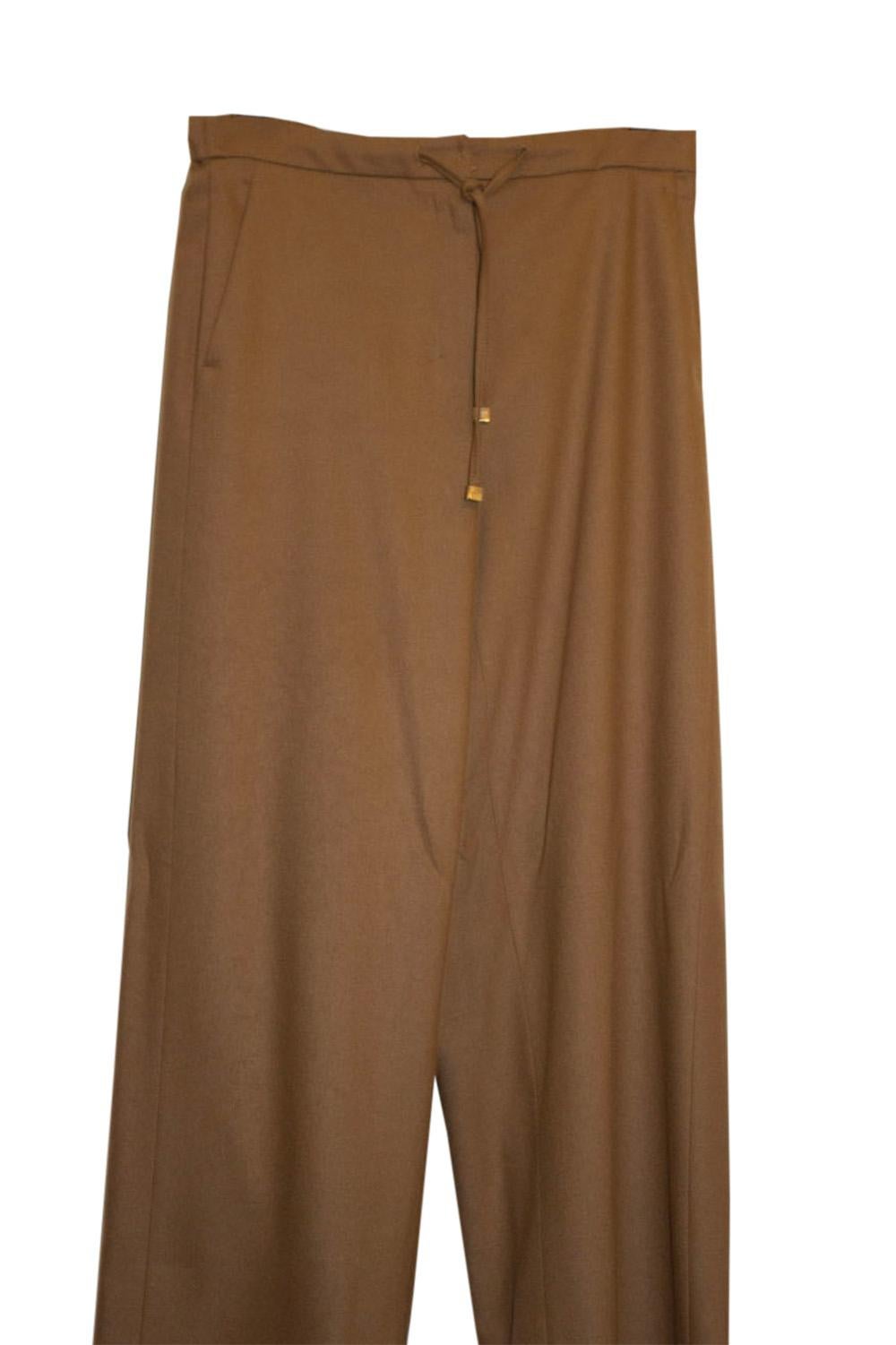Max Mara Caramel Colour Easy Living Wool Trousers / Pants