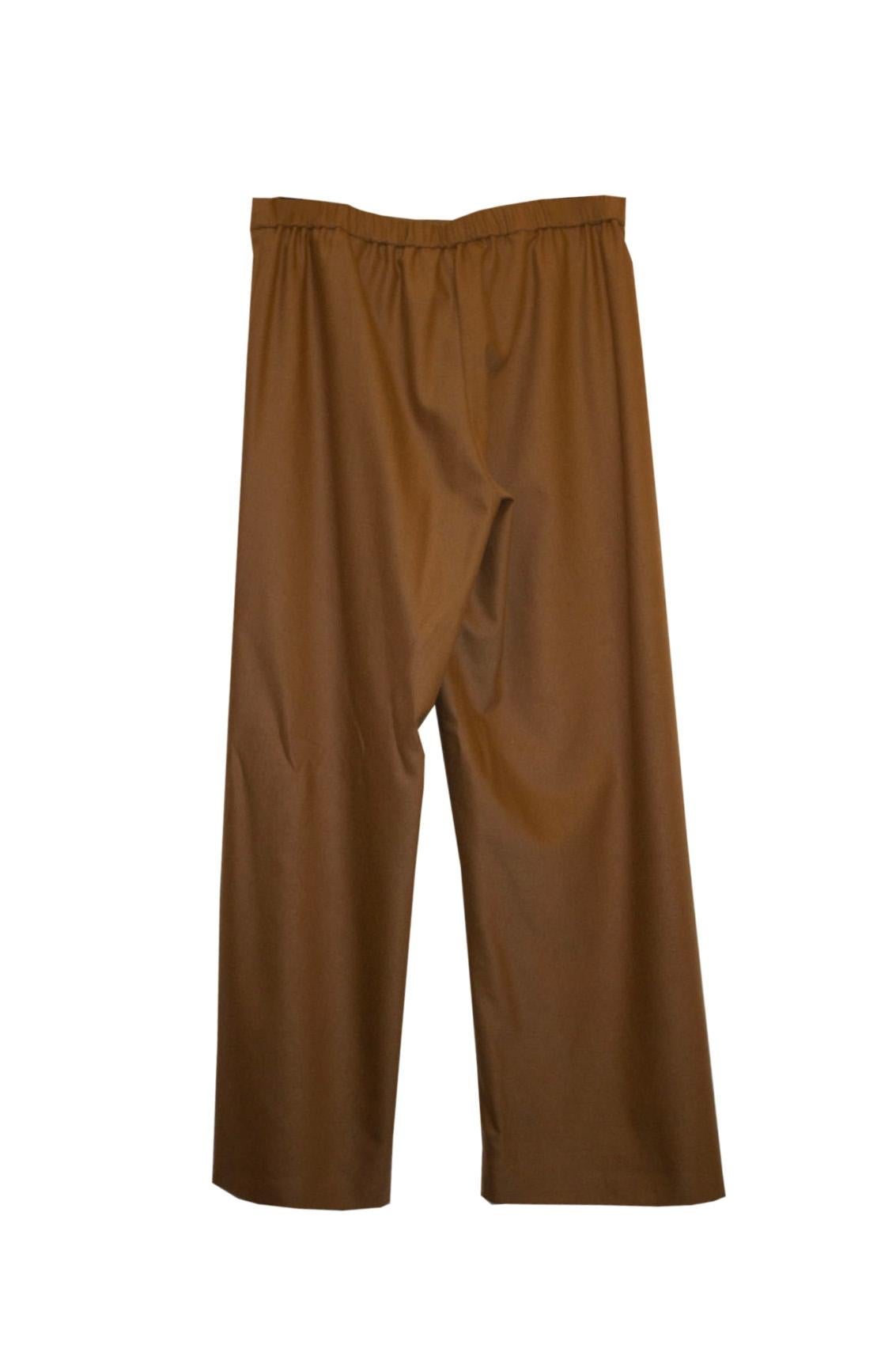 Max Mara Caramel Colour Easy Living Wool Trousers / Pants