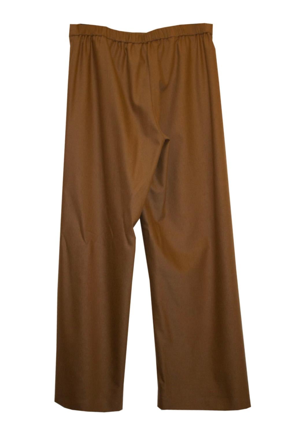 Max Mara Caramel Colour Easy Living Wool Trousers / Pants