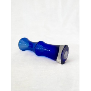 Mid century cobalt blue Riihimaki Riihimaen Lasy Oy Glass Vase 1970