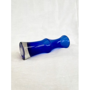 Mid century cobalt blue Riihimaki Riihimaen Lasy Oy Glass Vase 1970