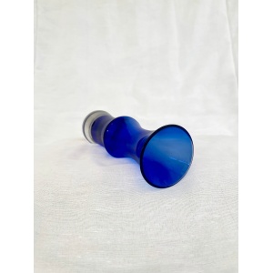 Mid century cobalt blue Riihimaki Riihimaen Lasy Oy Glass Vase 1970