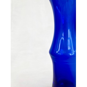 Mid century cobalt blue Riihimaki Riihimaen Lasy Oy Glass Vase 1970