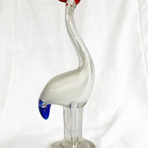 Mid century vintage Murano Figurine Crane/Heron, Vintage Crane, Art Glass, Crane Italian, Chinese Crane Murano, Collectible Art Glass