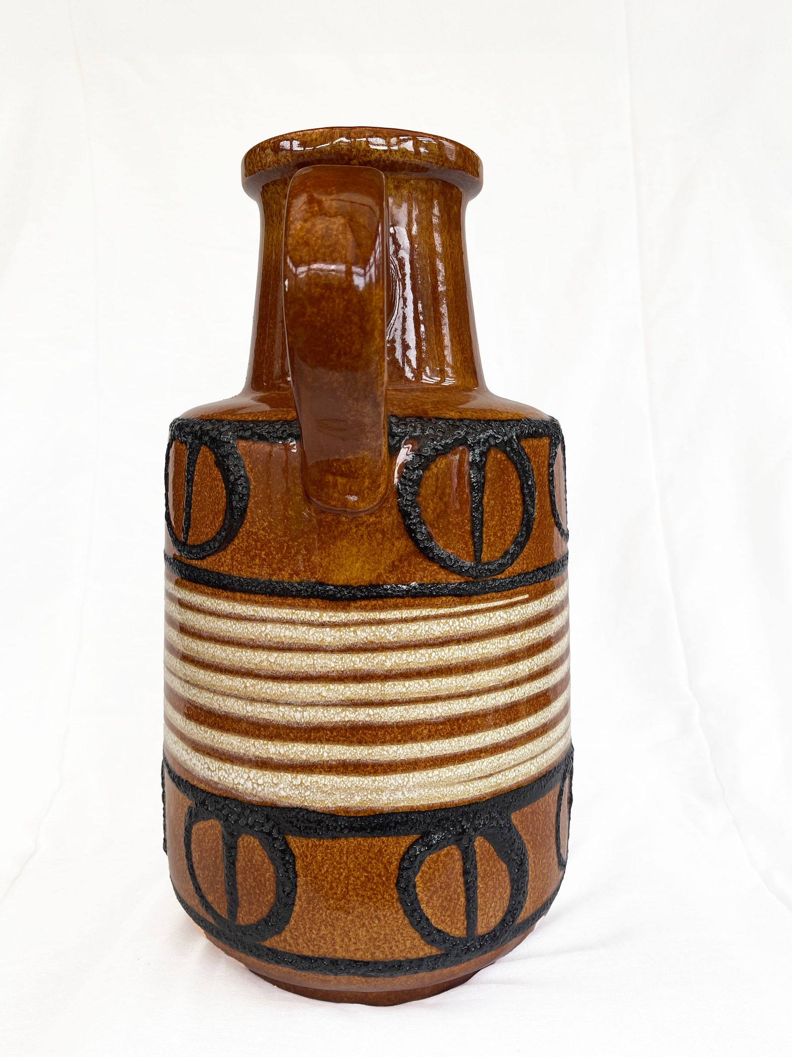 Mid century West German Scheurich 408-40 Handled floor Vase