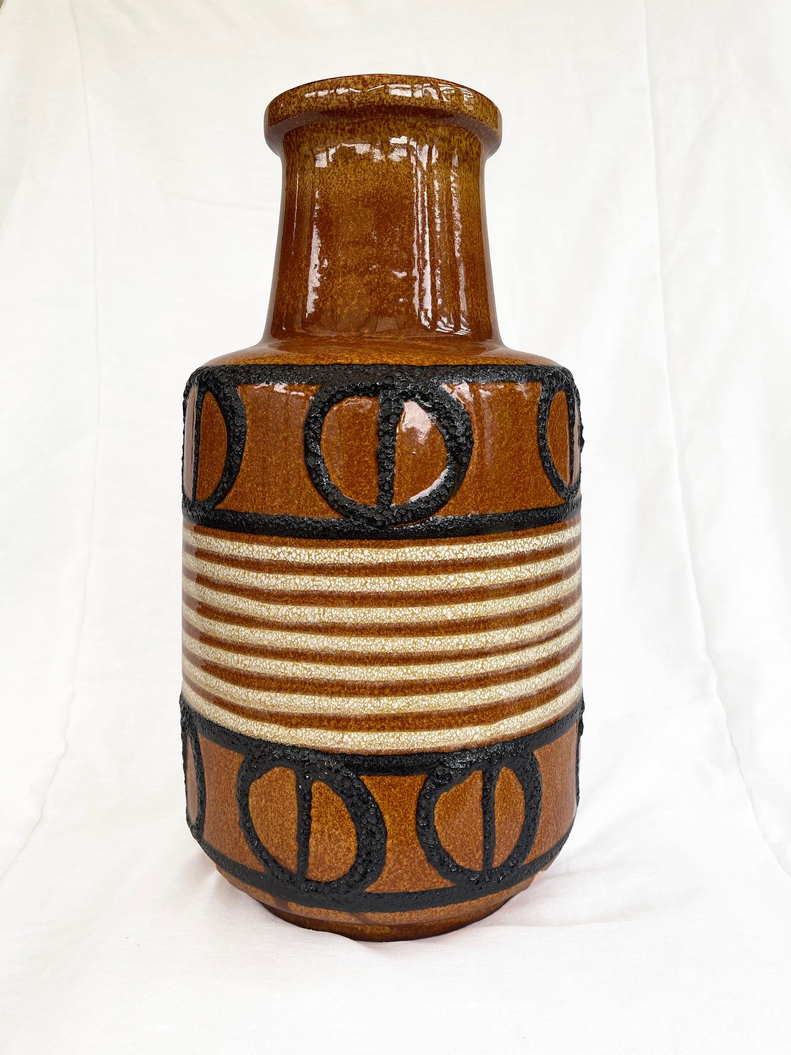 Mid century West German Scheurich 408-40 Handled floor Vase