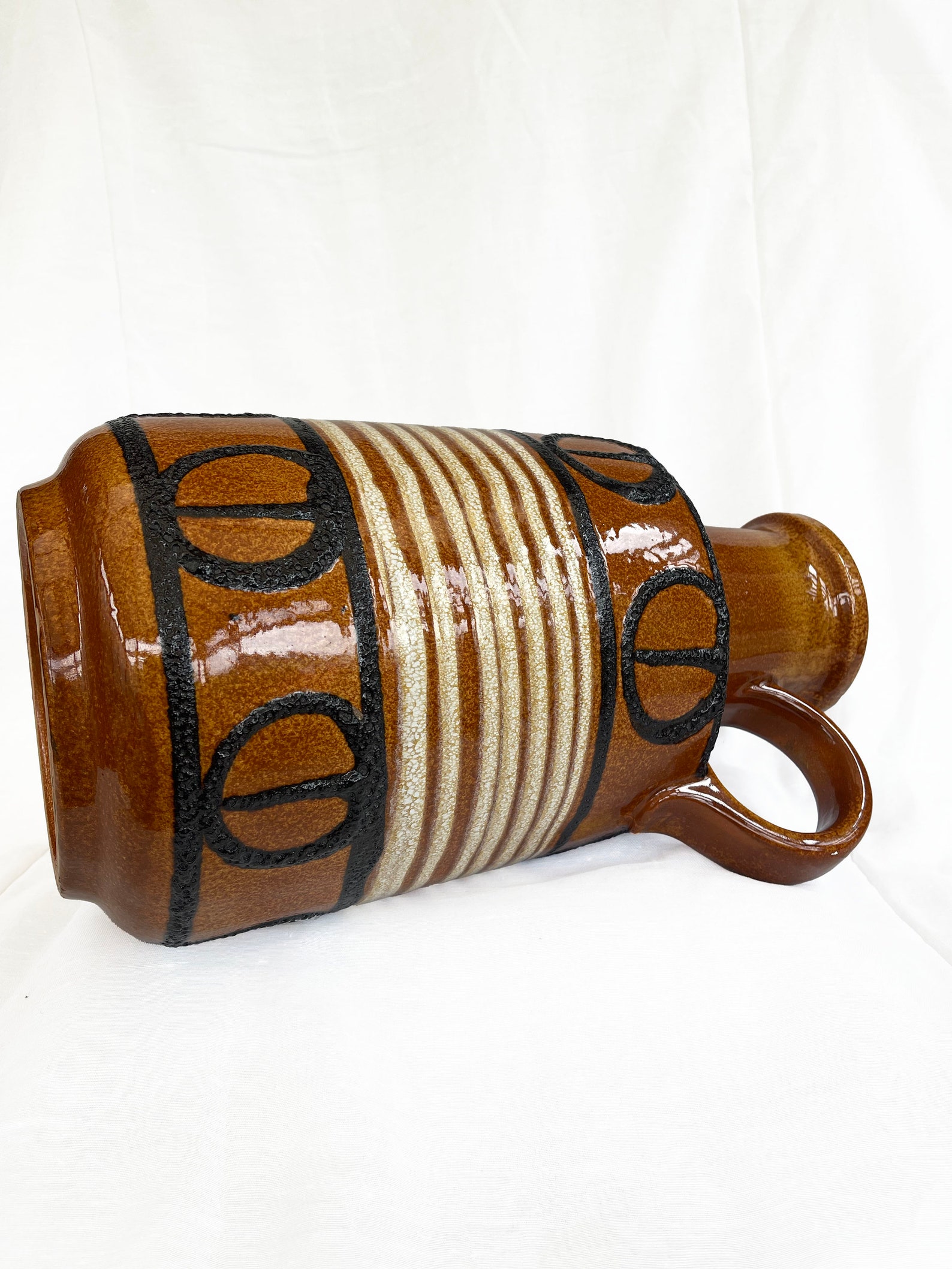 Mid century West German Scheurich 408-40 Handled floor Vase