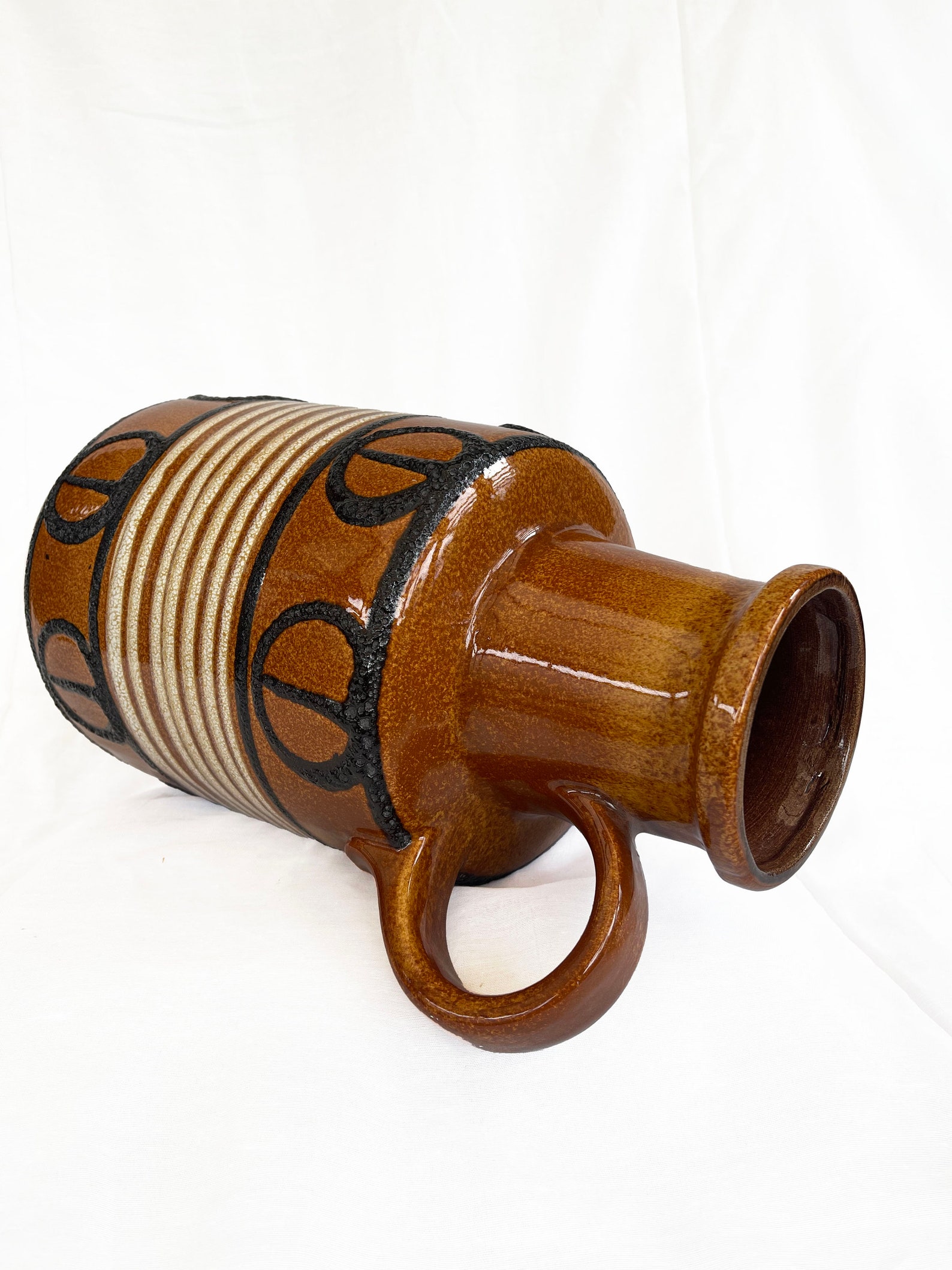 Mid century West German Scheurich 408-40 Handled floor Vase