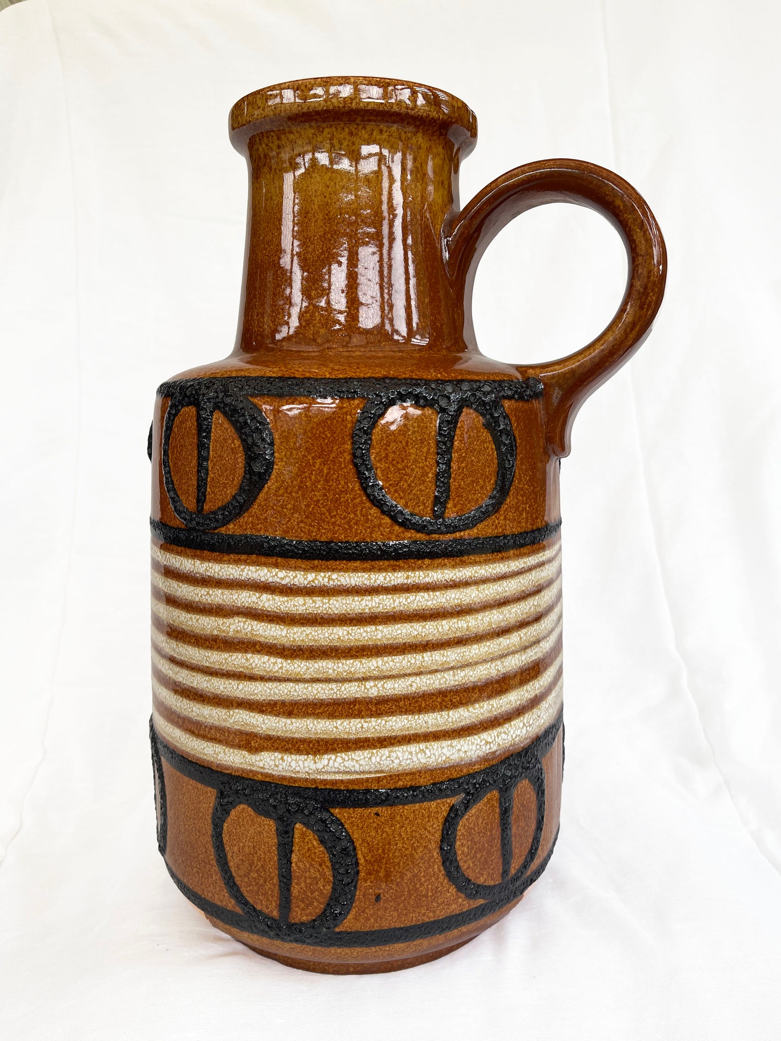 Mid century West German Scheurich 408-40 Handled floor Vase
