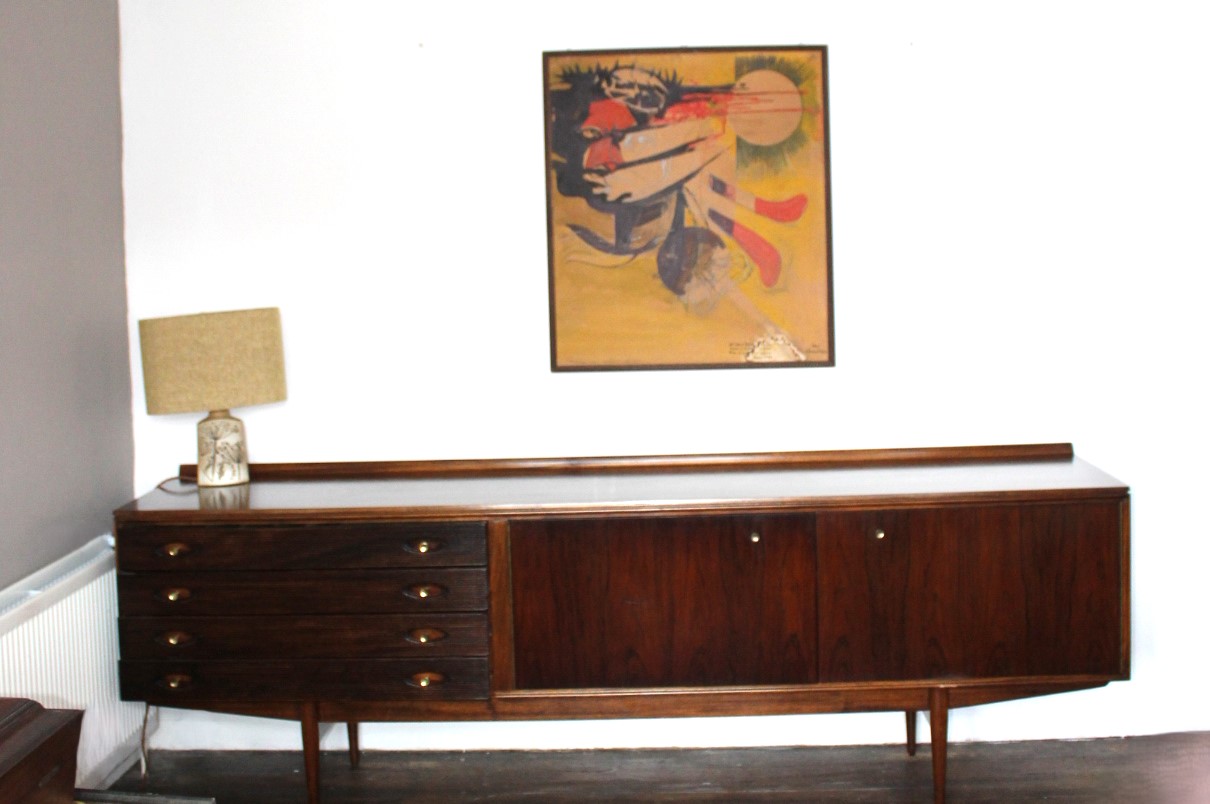 Rosewood & Teak Long Hamilton Sideboard by Robert Heritage for Archie Shine