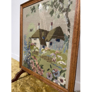 Oak Framed Tapestry Fire Screen