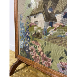 Oak Framed Tapestry Fire Screen