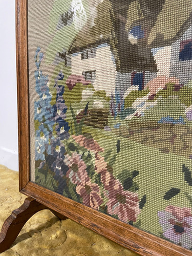 Oak Framed Tapestry Fire Screen