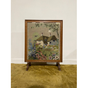 Oak Framed Tapestry Fire Screen