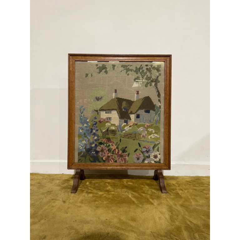Oak Framed Tapestry Fire Screen