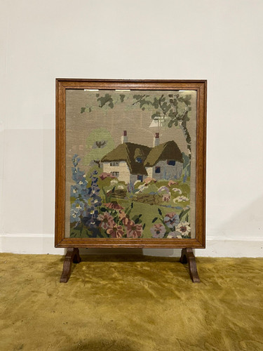 Oak Framed Tapestry Fire Screen