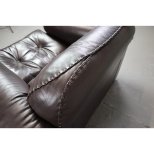 Pair of De Sede DS-101 leather lounge chairs