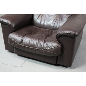 Pair of De Sede DS-101 leather lounge chairs