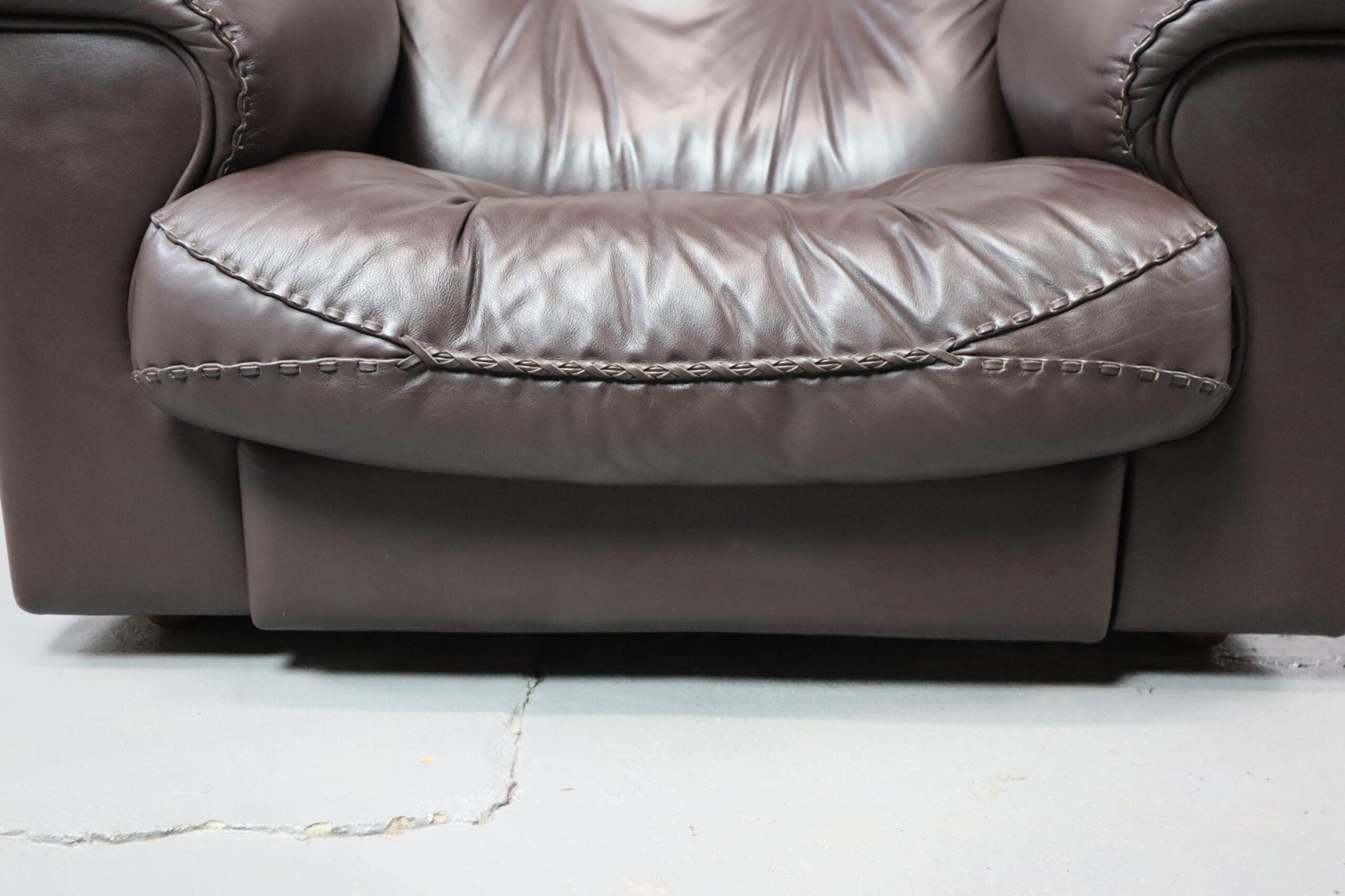 Pair of De Sede DS-101 leather lounge chairs