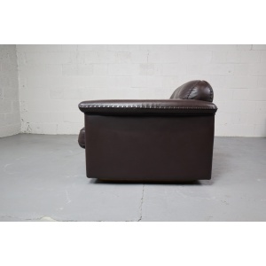 Pair of De Sede DS-101 leather lounge chairs
