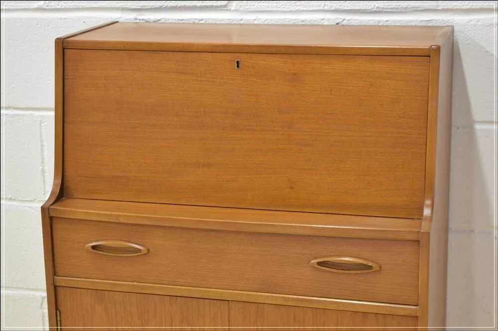 Vintage bureau writing desk teak Jentique danish design mid century