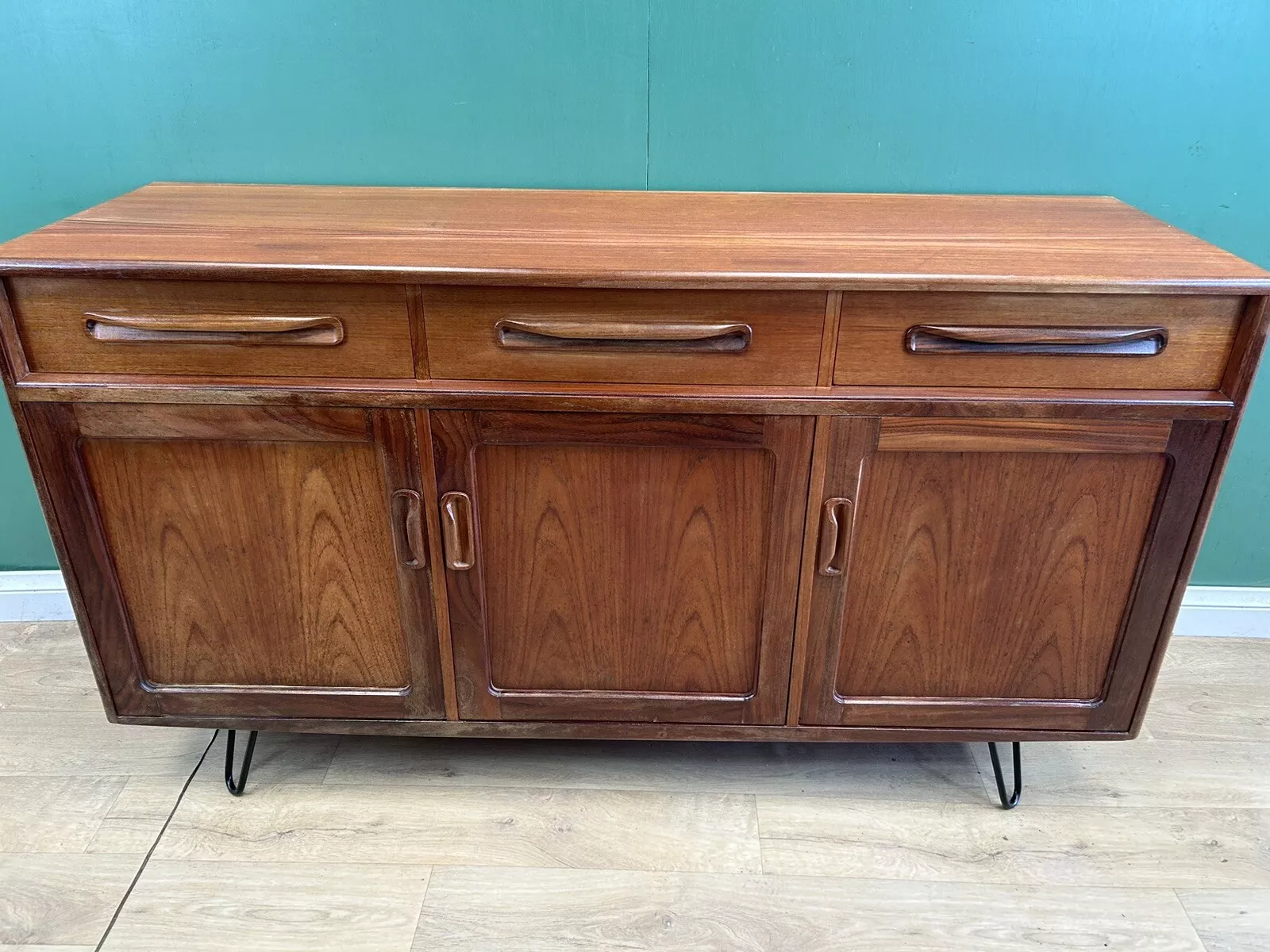 Mid Century Teak G Plan Sideboard On Hairpin Legs