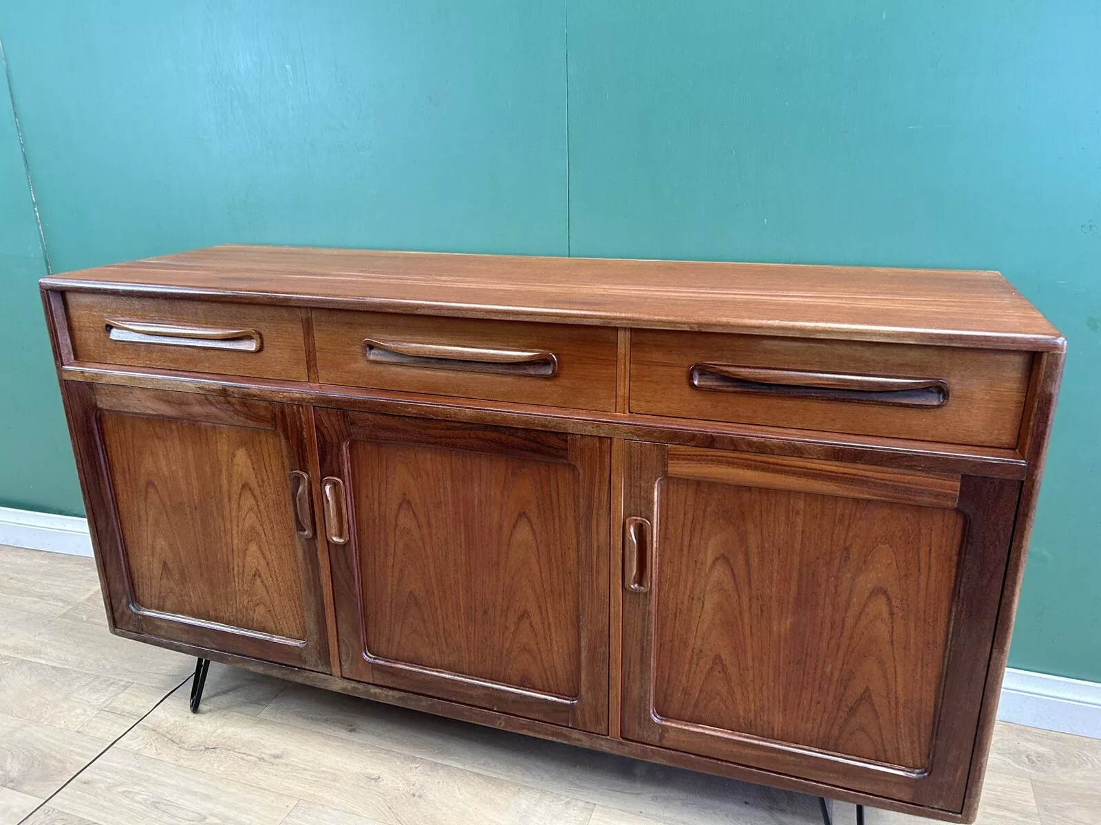 Mid Century Teak G Plan Sideboard On Hairpin Legs