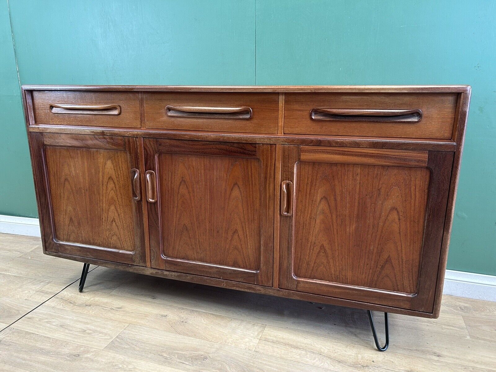 Mid Century Teak G Plan Sideboard On Hairpin Legs