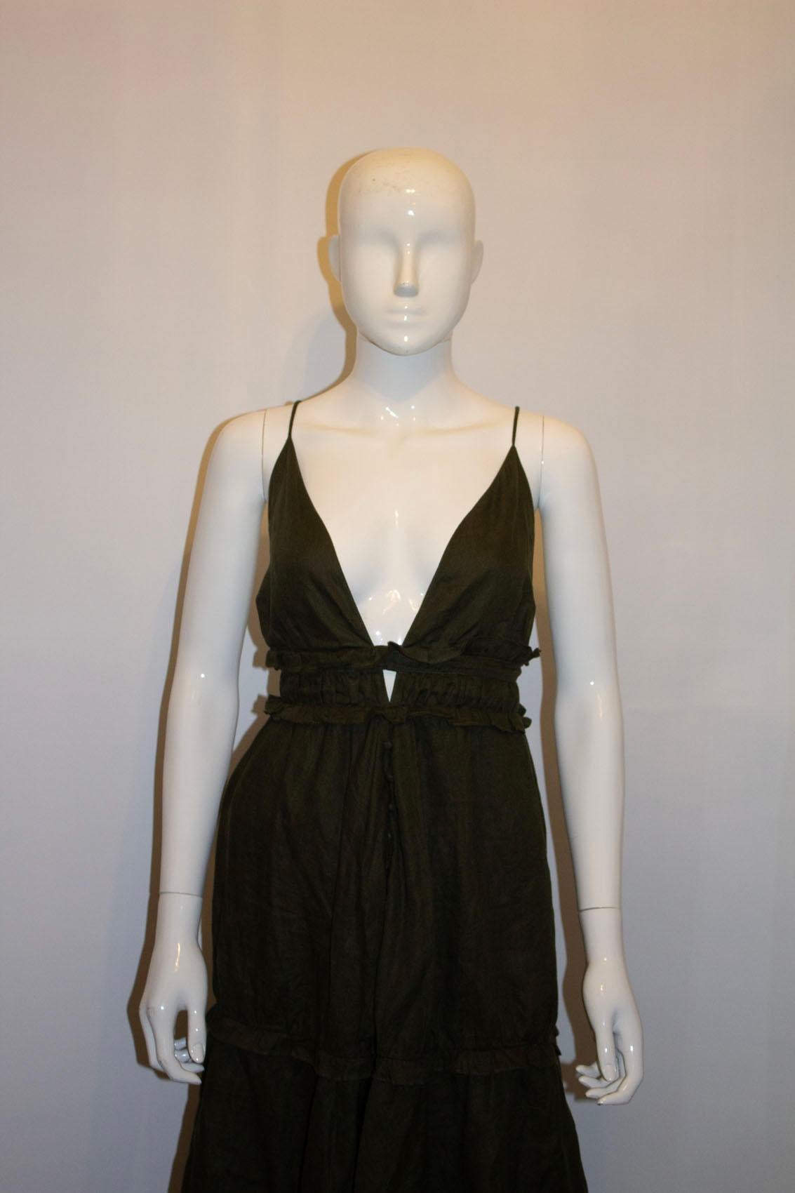 Sage Green Linen Gown by Joslin ( Australia)