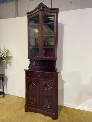 Tall Late 19th Century Corner Cupboard