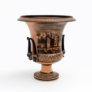 Giustiniani Manufacture Mid-19th Century Earthenware Crater Vase, Naples