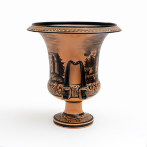 Giustiniani Manufacture Mid-19th Century Earthenware Crater Vase, Naples