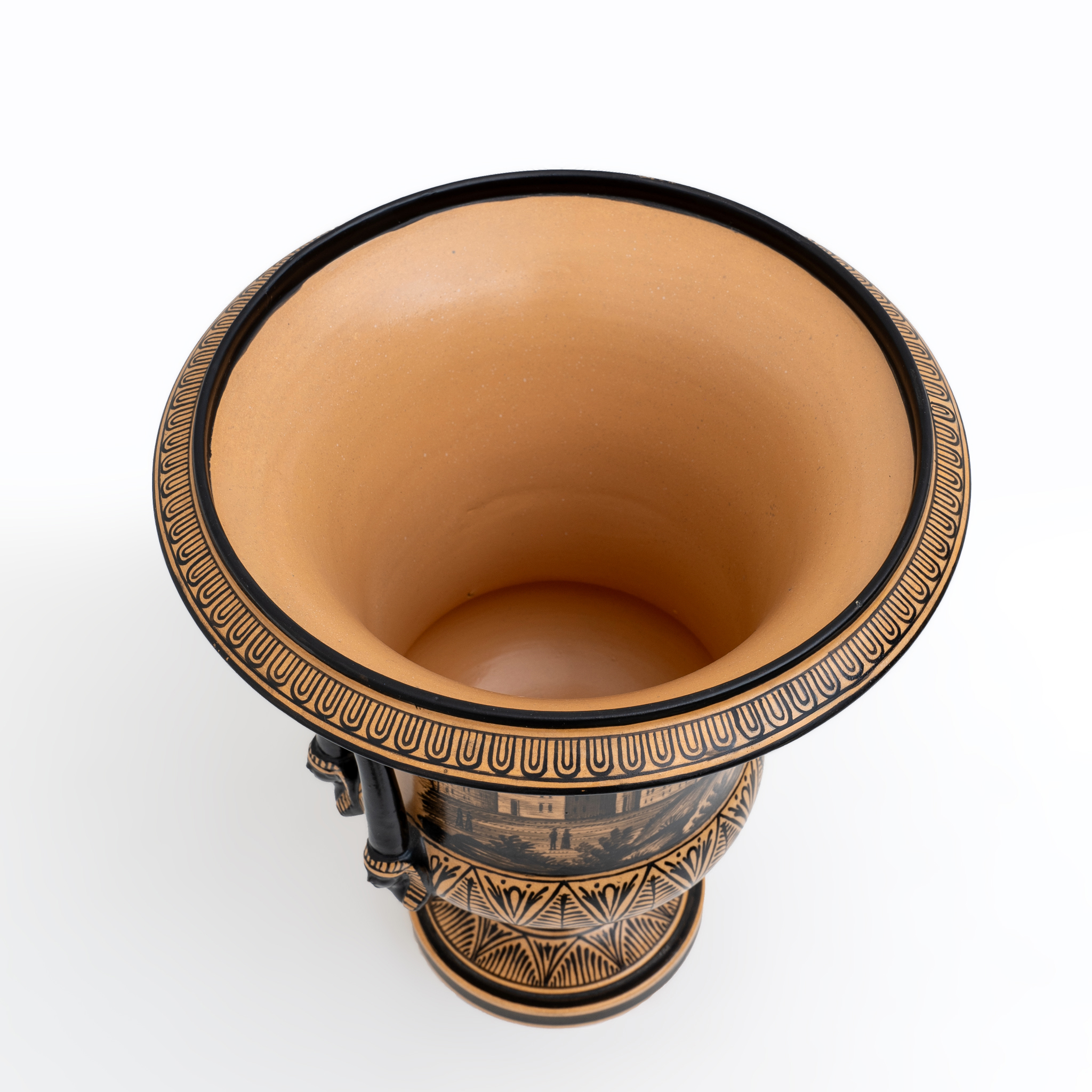 Giustiniani Manufacture Mid-19th Century Earthenware Crater Vase, Naples