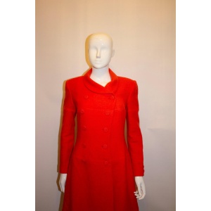 Vintage Bruce Oldfield Red Boucle Coat Dress