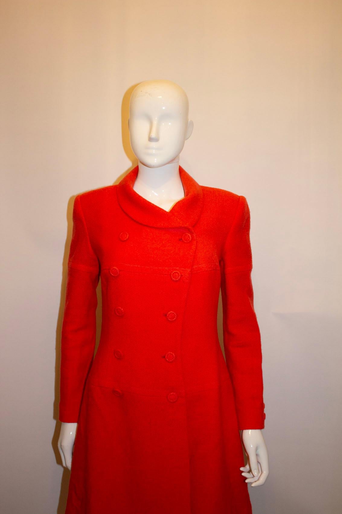 Vintage Bruce Oldfield Red Boucle Coat Dress