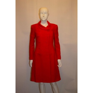 Vintage Bruce Oldfield Red Boucle Coat Dress