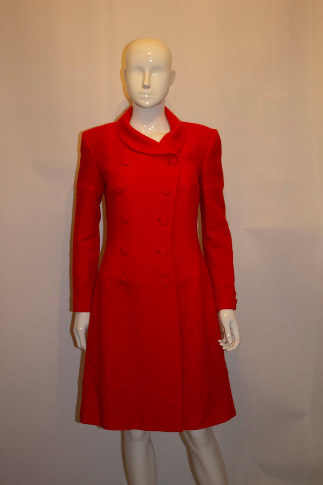Vintage Bruce Oldfield Red Boucle Coat Dress