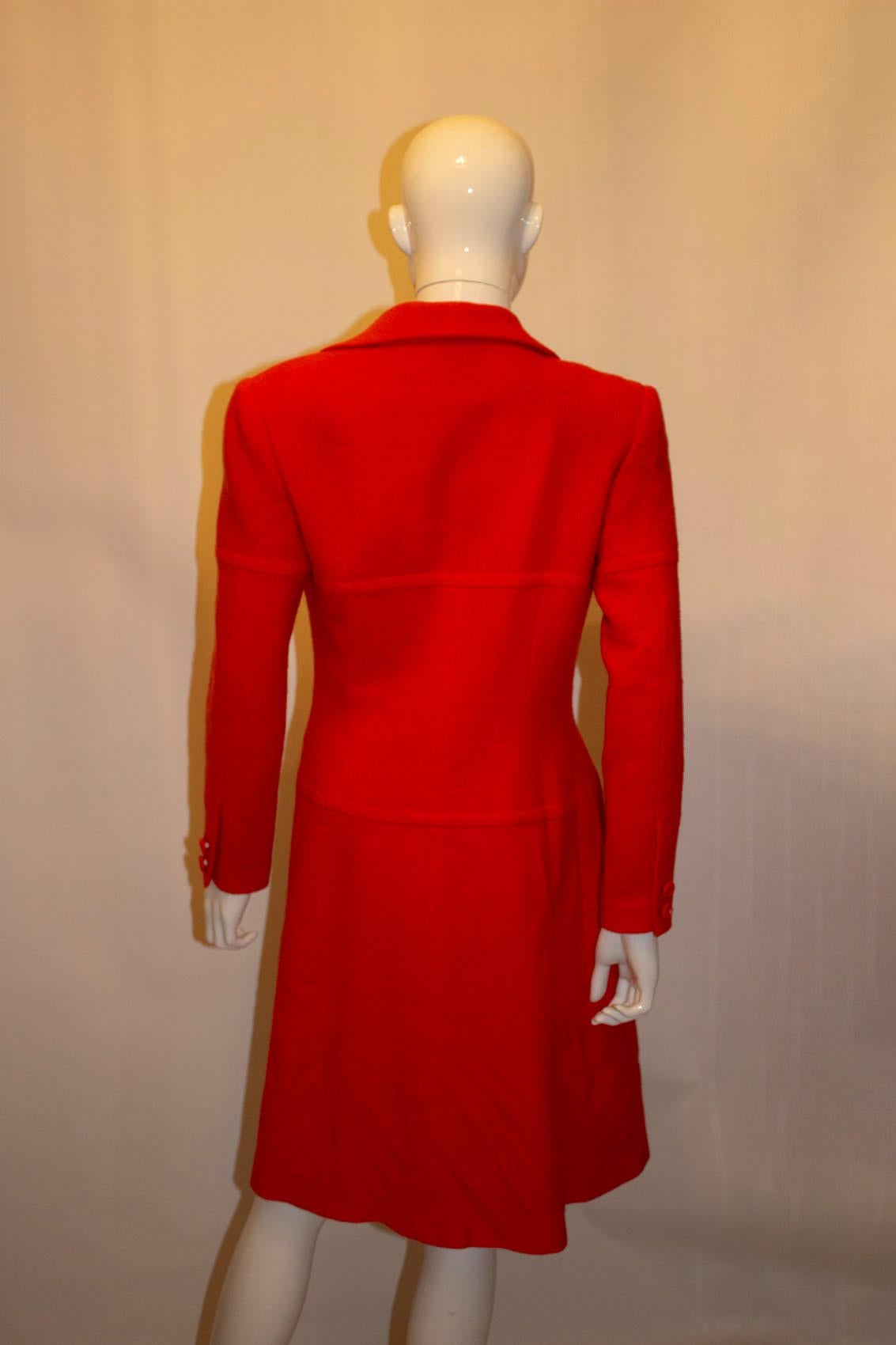 Vintage Bruce Oldfield Red Boucle Coat Dress