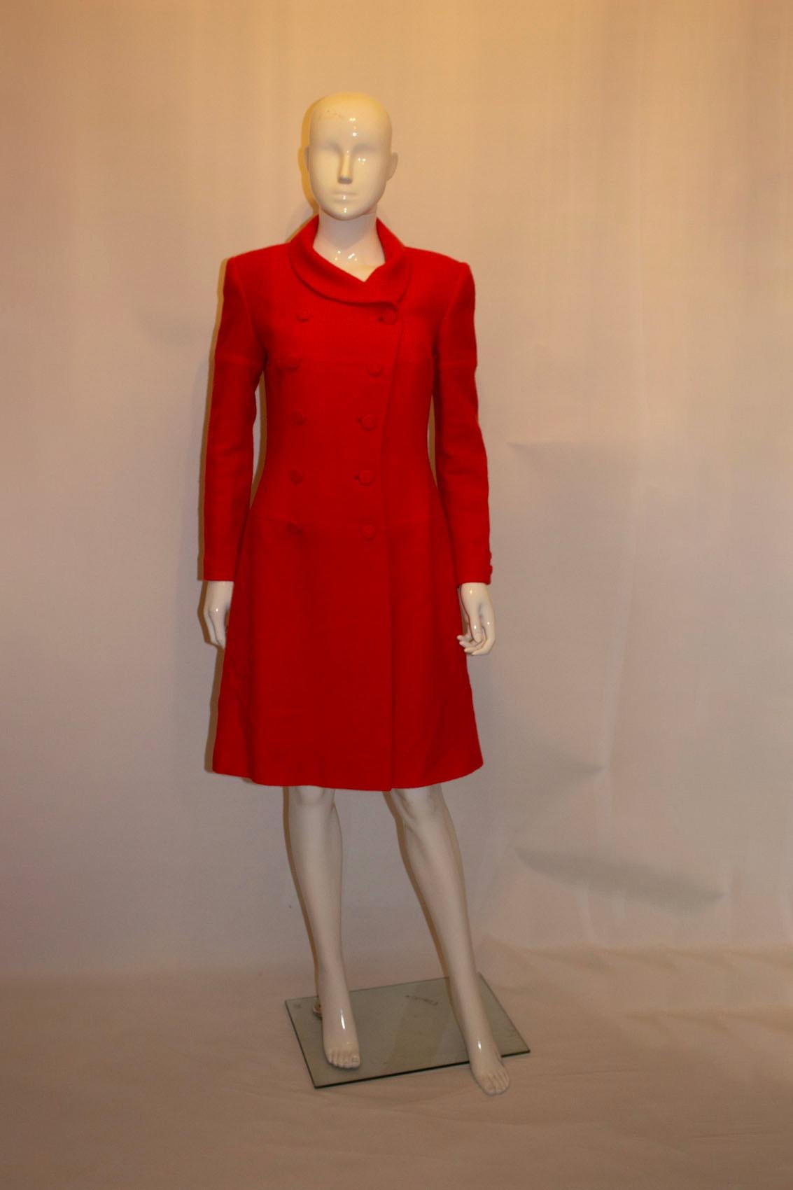 Vintage Bruce Oldfield Red Boucle Coat Dress
