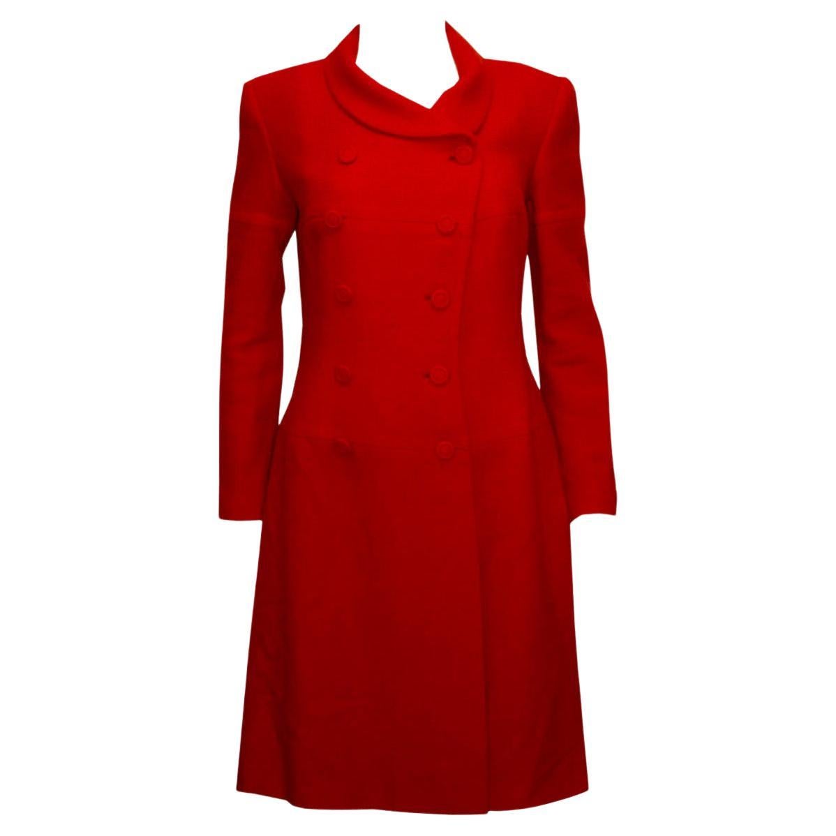 Vintage Bruce Oldfield Red Boucle Coat Dress