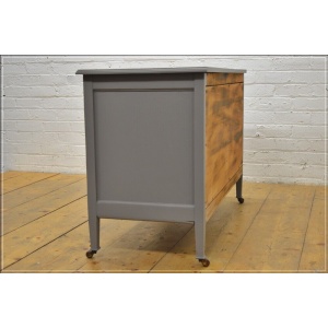vintage chest of drawers on castors greyish retro wash stand DELIVERY
