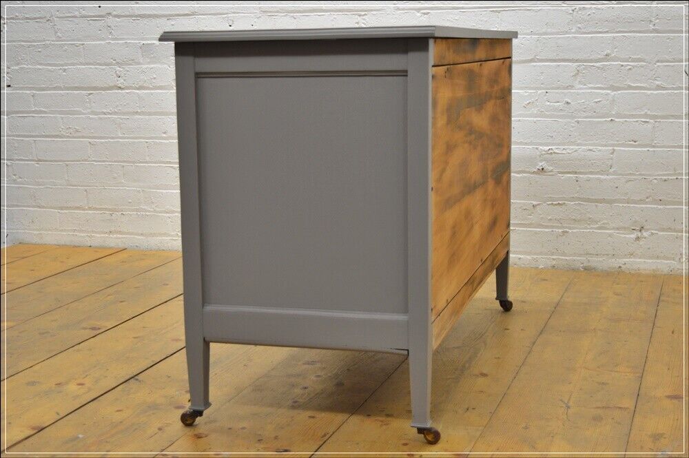 vintage chest of drawers on castors greyish retro wash stand DELIVERY